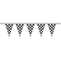 30' Black & White Checkered Pennant Streamers